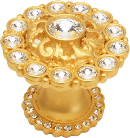 Cache Caché large round multi crystals knob with halo platform with Swarovski Clear Crystals 1203H-8C