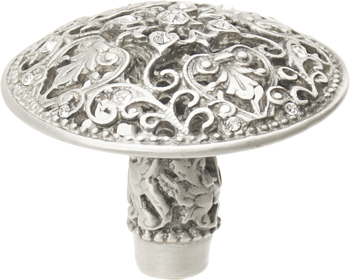 Juliane Grace large knob with 17 Swarovski Clear Crystals in Satin. 146-11C