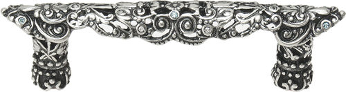 Juliane Grace 3'' cc pull with Clear & Aquamarine Swarovski crystals in Chalice. 147-9