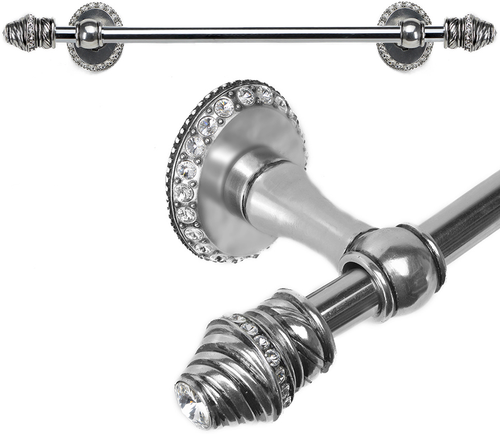 Cache Caché II 32'' cc towel bar with 80 rivoli Swarovski Clear Crystals with 5/8'' smooth center 1812-9C