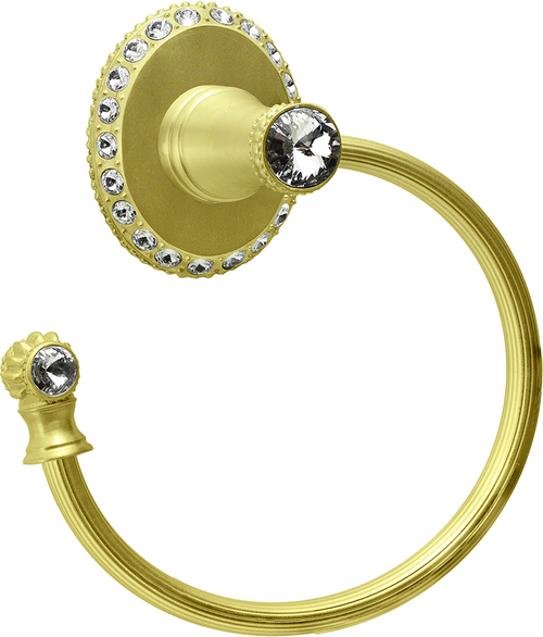 Cache Carpe Diem 1835R-8C Gilded Mercury swing towel reeded ring left w/ Swarovski Crystals 1835R-8C