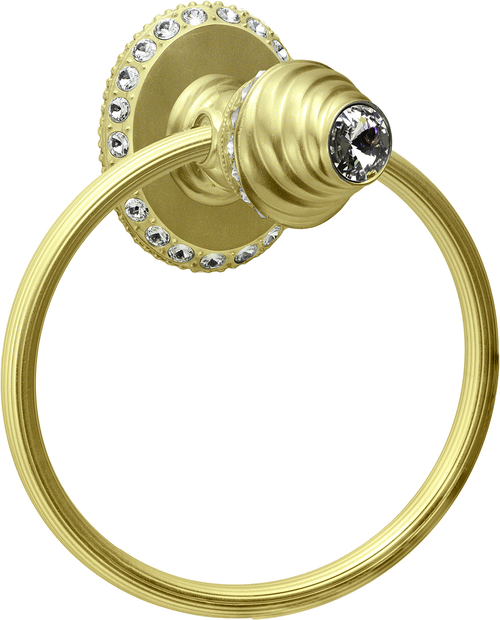 Cache Caché ll full swing towel reeded ring right with Swarovski Clear Crystals 1856R-8C