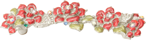 In The Garden Carpe Diem 2958-23 Chrysalis Rose 4'' cc pull w/ Swarovski Clear Crystals & Ruby Red Glaze 2958-23