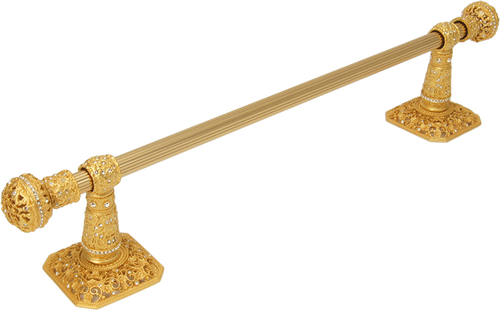 Juliane Grace 32'' cc towel bar with 350 Swarovski Clear Crystals with 5/8'' reeded center 4052R-8C