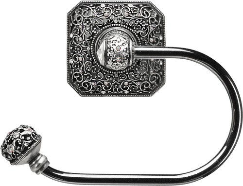 Juliane Grace swing tissue smooth ring left with 131 Swarovski Clear & Aurore Boreale Crystals 4056-9CAB