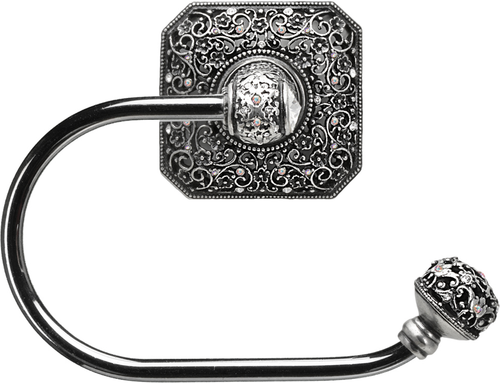 Juliane Grace swing tissue smooth ring right with 131 Swarovski Clear & Aurore Boreale Crystals 4057-9CAB