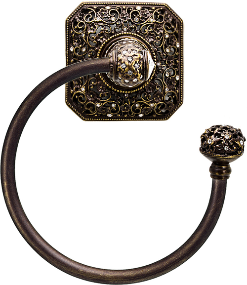 Juliane Grace swing towel reeded ring right with 131 Swarovski Clear Crystals 4059-3C