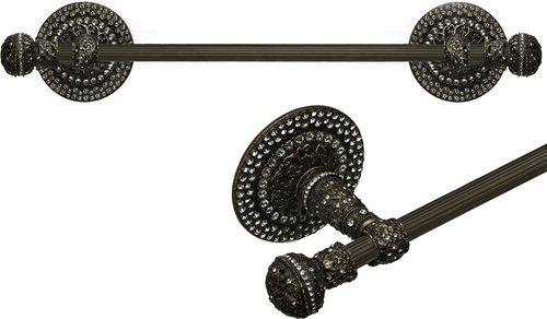 Juliane Grace II 24'' cc towel bar with 417 Swarovski Clear Crystals with 5/8'' reeded center 4251R-3C