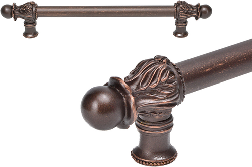 Acanthus 9'' cc with 5/8'' smooth center long pull Romanesque style 5551-22