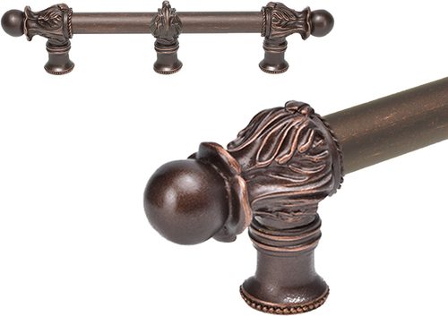 Acanthus 6'' cc with 5/8'' smooth center long pull Romanesque style with center brace 5555-22