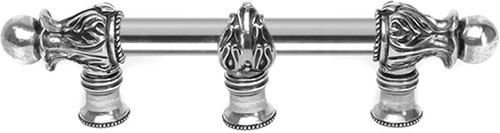 Acanthus 6'' cc with 5/8'' smooth center & center brace long pull Romanesque style in Chalice. 5555-9