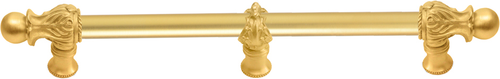 Acanthus 22'' cc with 5/8'' smooth center & center brace long pull Romanesque style in Gilded Mercury. 5559-8