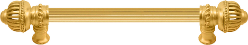 Cricket Cage 6'' cc with 5/8'' reeded center long pull large finial in Gilded Mercury. 5570R-8