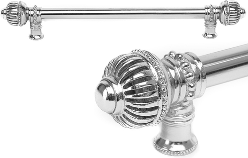 Cricket Cage 22'' cc with 5/8'' smooth center long pull large finial in Platinum. 5574-24