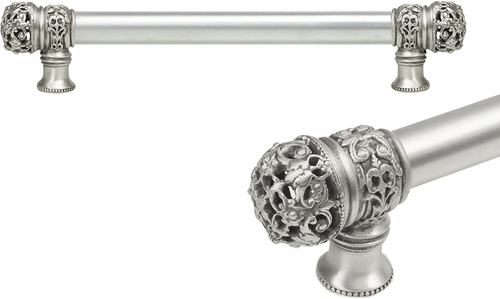 Juliane Grace 9'' cc with 5/8'' smooth center long pull small finial in Satin. 5611-11