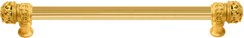 Juliane Grace 12'' cc with 5/8'' reeded center long pull small finial in Gilded Mercury. 5612R-8
