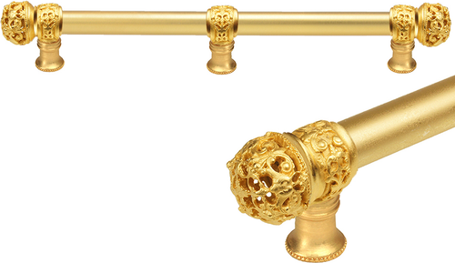 Juliane Grace 12'' cc with 5/8'' smooth center long pull & center brace small finial in Gilded Mercury. 5617-8