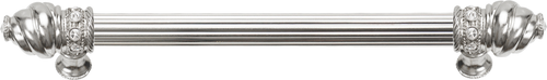 Cache Caché 9'' cc with 5/8'' reeded center long pull with 16 rivoli Swarovski Clear Crystals in Platinum 5671R-24C