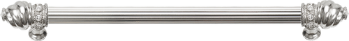 Cache Caché 12'' cc with 5/8'' reeded center long pull with 16 rivoli Swarovski Clear Crystals in Platinum 5672R-24C