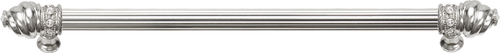 Cache Caché 18'' cc with 5/8'' reeded center long pull with 16 rivoli Swarovski Clear Crystals in Platinum 5673R-24C