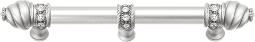 Cache Caché 6'' cc with 5/8'' smooth center long pull & center brace with 16 rivoli Swarovski Clear Crystals in Satin 5675-11C
