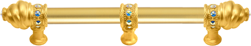 Cache Caché 6'' cc with 5/8'' smooth center long pull with 23 rivoli Swarovski Aurore Boreale Crystals with center brace 5675-8AB