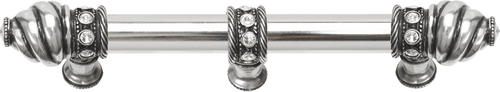 Cache Caché 6'' cc with 5/8'' smooth center long pull & center brace with 16 rivoli Swarovski Clear Crystals in Chalice. 5675-9C