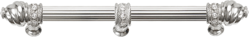 Cache Caché 9'' cc with 5/8'' reeded center long pull & center brace with 16 rivoli Swarovski Clear Crystals in Platinum 5676R-24C