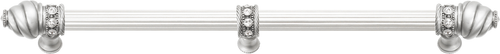 Cache Caché 18'' cc with 5/8'' reeded center long pull & center brace with 16 rivoli Swarovski Clear Crystals in Satin 5678R-11C