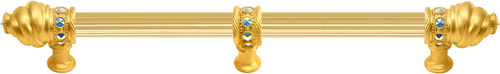 Cache Caché 18'' cc with 5/8'' reeded center long pull with 23 rivoli Swarovski Aurore Boreale Crystals with center brace 5678R-8AB