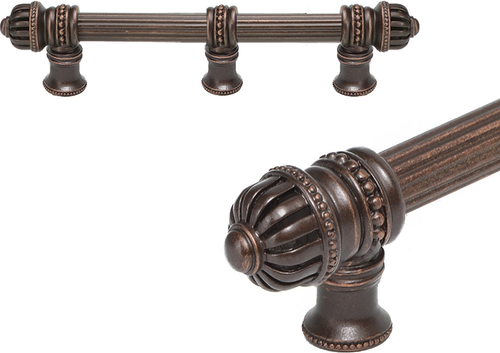Cricket Cage 6'' cc with 5/8'' reeded center long pull small finial with center brace 5685R-22