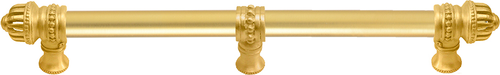 Cricket Cage 18'' cc with 5/8'' smooth center long pull & center brace large finial in Gilded Mercury. 5688-8