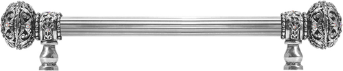 Juliane Grace 9'' cc with 5/8'' reeded center long pull large finial w/ 56 Swarovski Clear & Aurore Boreale Crystals 5691R-9CAB