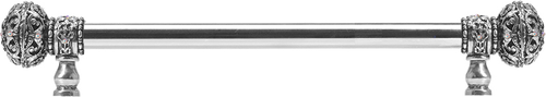 Juliane Grace 12'' ccwith 5/8'' smooth center long pull large finial w/ 56 Swarovski Clear & Aurore Boreale Crystals 5692-9CAB