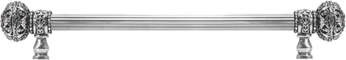 Juliane Grace 12'' ccwith 5/8'' reeded center long pull large finial w/ 56 Swarovski Clear & Aurore Boreale Crystals 5692R-9CAB