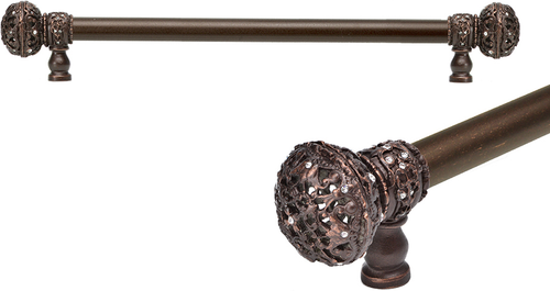 Juliane Grace 18'' cc with 5/8'' smooth center long pull large finial w/ 56 Swarovski Clear Crystals 5693-22C