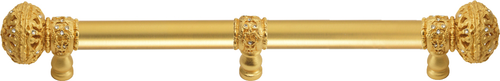 Juliane Grace 9'' cc with 5/8'' smooth center long pull & center brace large finial with Clear Swarovski crystals in Gilded Mercury. 5696-8C