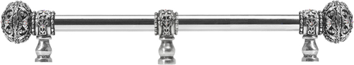 Juliane Grace 12'' ccwith 5/8'' smooth center long pull large finial w/ 65 Swarovski Clear & Aurore Boreale Crystals with center brace 5697-9CAB