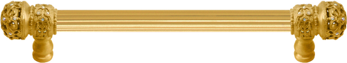Juliane Grace 6'' cc with 5/8'' reeded center long pull small finial w/ 52 Swarovski Clear & Aurore Boreale Crystals 5700R-8CAB