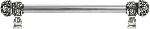 Juliane Grace 9'' cc with 5/8'' reeded center long pull small finial w/ 52 Swarovski Clear & Aurore Boreale Crystals 5701R-9CAB