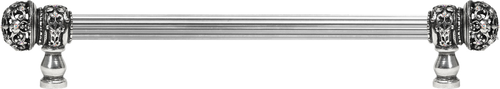 Juliane Grace 12'' cc with 5/8'' reeded center long pull small finial w/ 52 Swarovski Clear & Aurore Boreale Crystals 5702R-9CAB