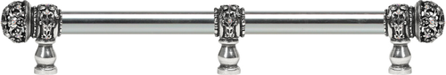 Juliane Grace 18'' o.c with 5/8'' smooth center long pull small finial w/ 61 Swarovski Clear & Aurore Boreale Crystals with center brace 5708-9CAB