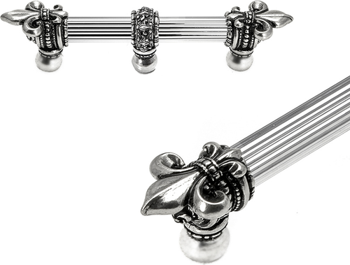 Charlemagne 6'' cc with 5/8'' reeded center long pull with large Fleur De Lys with center brace 5715R-9