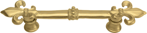 Charlemagne 3'' cc pull with large Fleur De Lys in Soft Gold. 598-27
