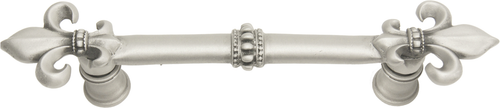 Charlemagne 4'' cc pull with large Fleur De Lys in Satin. 599-11