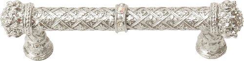Crowning Glory Queen Elizabeth Carpe Diem 6329-24CAB Platinum Queen Elizabeth 4'' cc pull w/ Swarovski Crystals 6329-24CAB