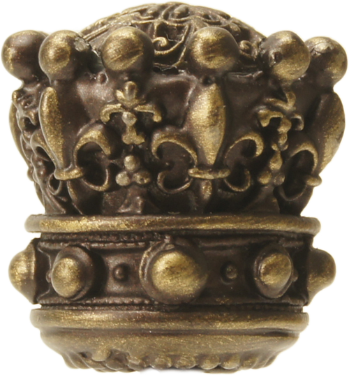 Crowning Glory King Henry Carpe Diem 6705-3 Antique Brass King Henry large round knob 6705-3