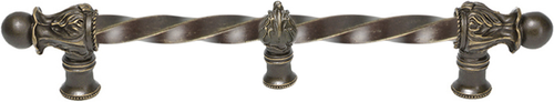 Acanthus 9'' cc with 3/8'' twist bar Romanesque style with center brace 781-3