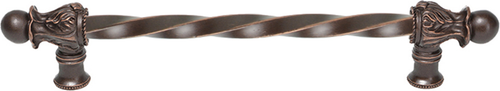 Acanthus 9'' cc with 3/8'' twist bar long pull Romanesque style 822-22
