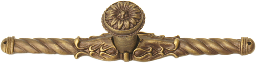 Acanthus Carpe Diem 831838-3 Antique Brass small knob Rosette style w/ rope large back plate 831838-3